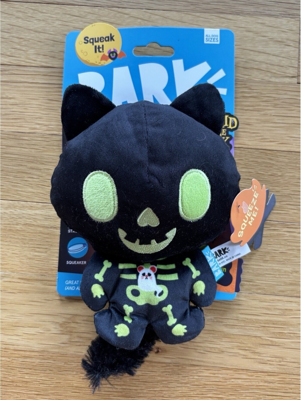 BARK Afraid of the Bark Halloween CAT Scan Kitty Animal Plush Dog Toy